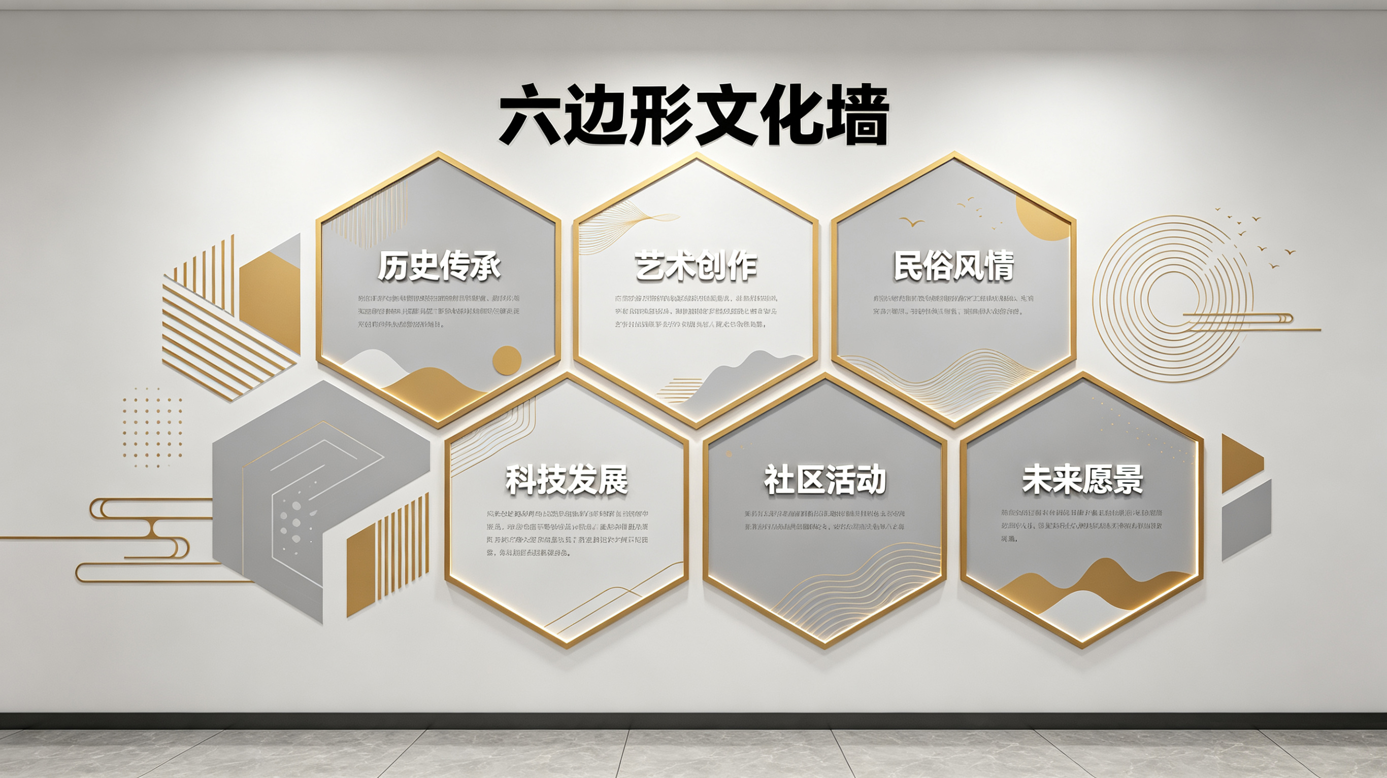 安陆企业文化墙 | 六边形信息美学